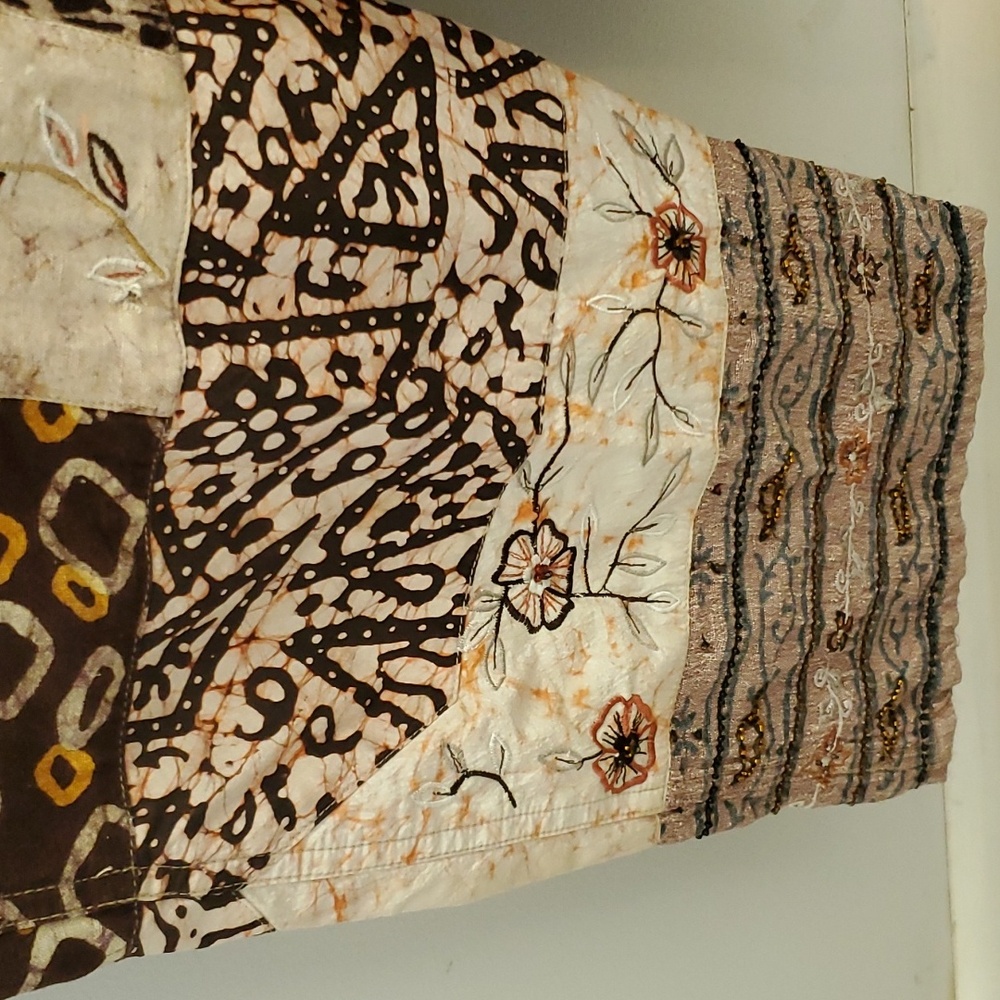 Chico's Design Vintage Patchwork Silk And Linen B… - image 5